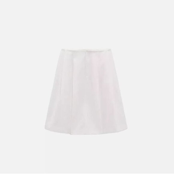 ZARA PLEATED MIDI SKIRT WHITE SIZE M 3067 409 251 - Picture 2 of 4